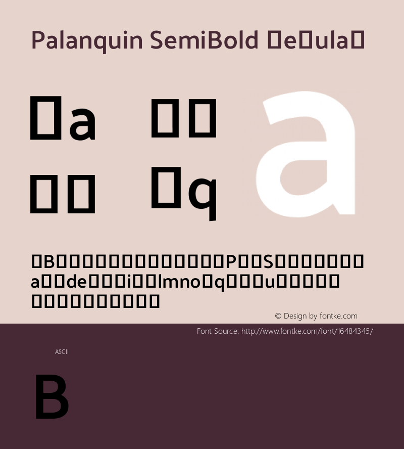 Palanquin SemiBold Regular Version 1.0.4图片样张