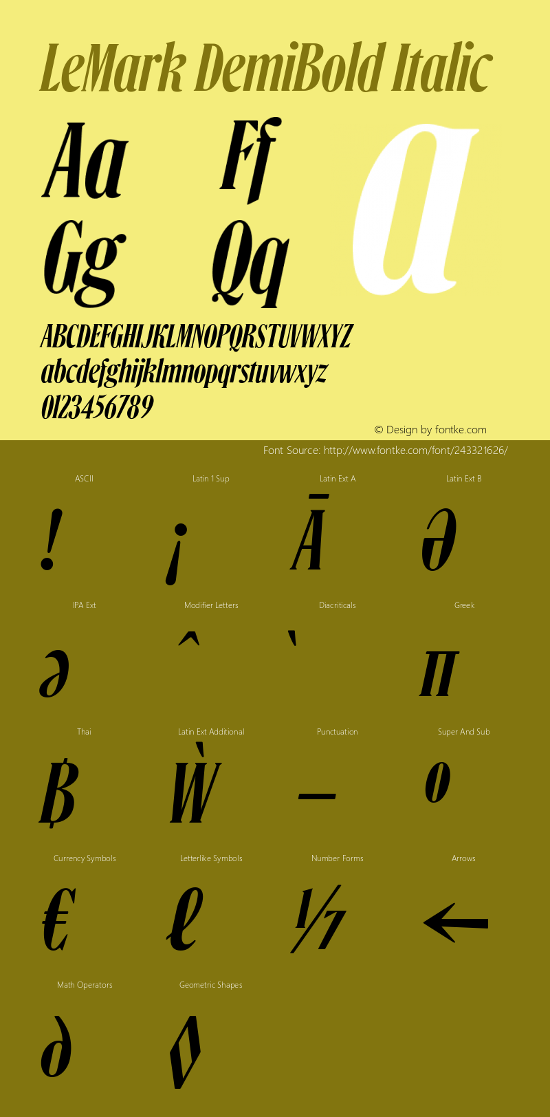 LeMark DemiBold Italic Version 1.000图片样张