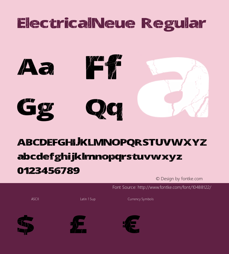 ElectricalNeue Regular Version 1.00 June 8, 2013, initial release图片样张