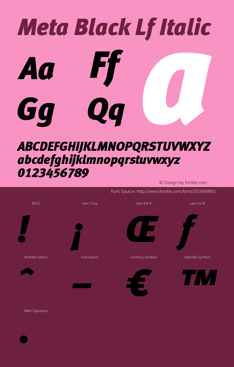 Meta-Black Lf Italic Version 4.301图片样张