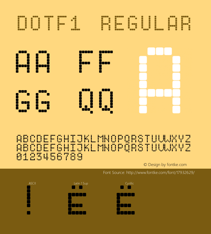 Dotf1 Regular Version 1.0; 2000; initial release图片样张