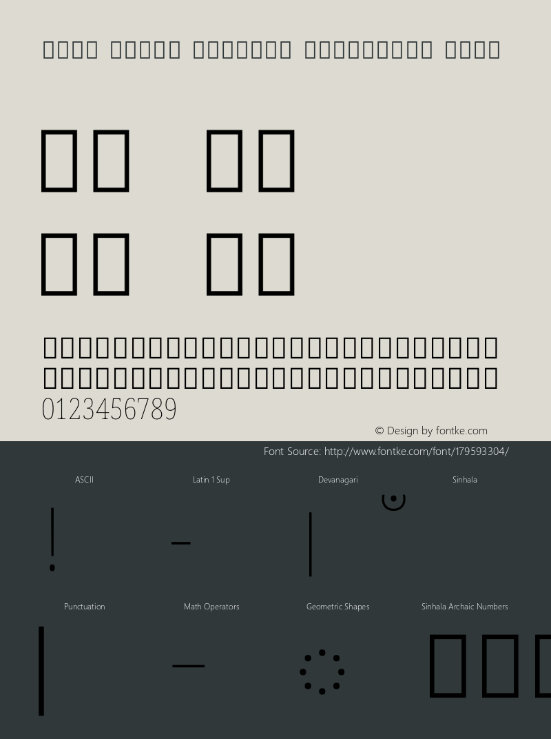 Noto Serif Sinhala Condensed Thin Version 2.002图片样张