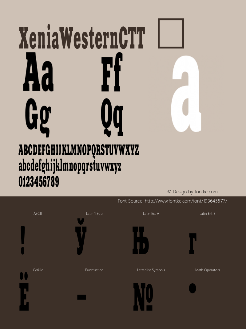 ☞XeniaWesternCTT 1.000.000;com.myfonts.paratype.xenia.western.wfkit2.241Y图片样张