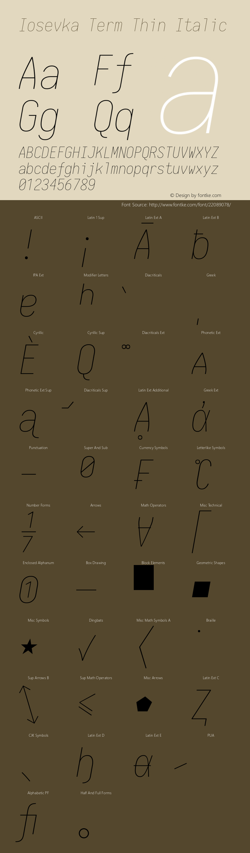 Iosevka Term Thin Italic 1.13.0; ttfautohint (v1.6)图片样张