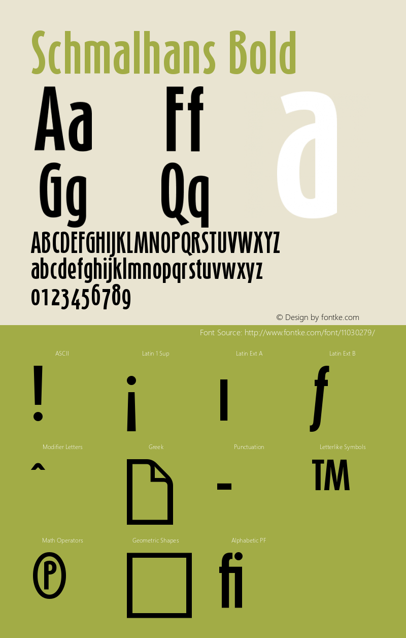 Schmalhans Bold Version 001.000图片样张