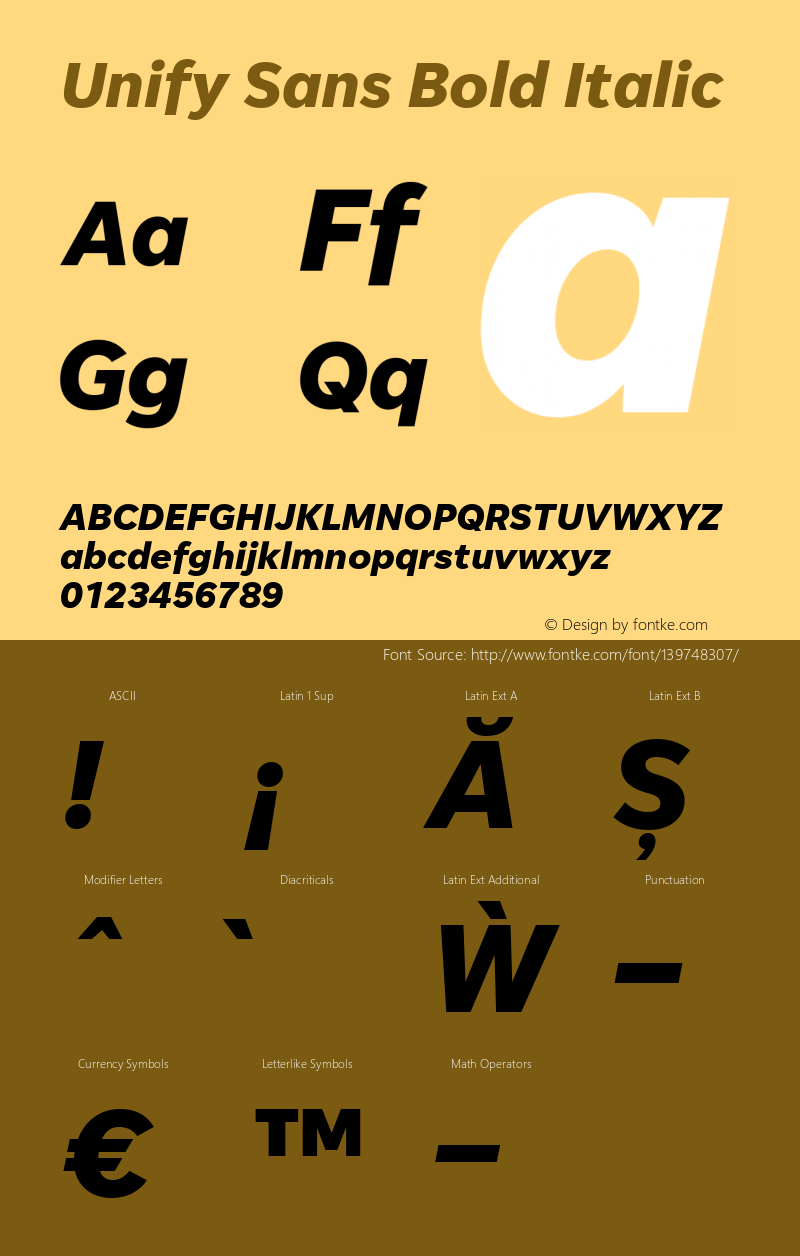 Unify Sans Bold Italic Version 1.001图片样张