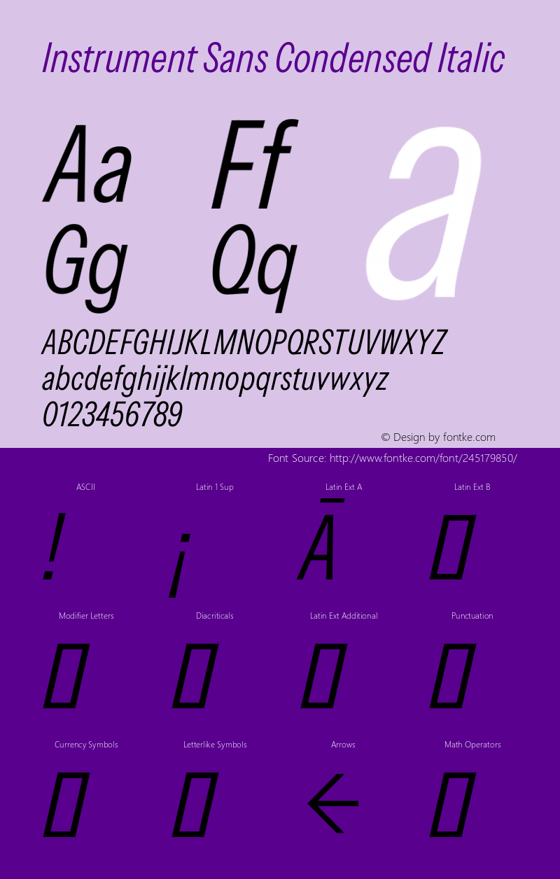 Instrument Sans Condensed Italic Version 1.000;gftools[0.9.28]图片样张