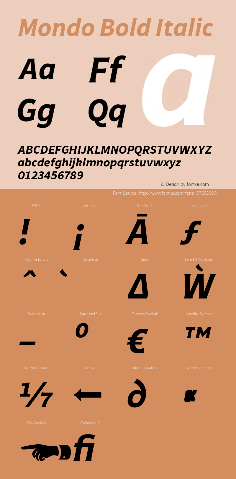 Mondo Bold Italic 1.000图片样张