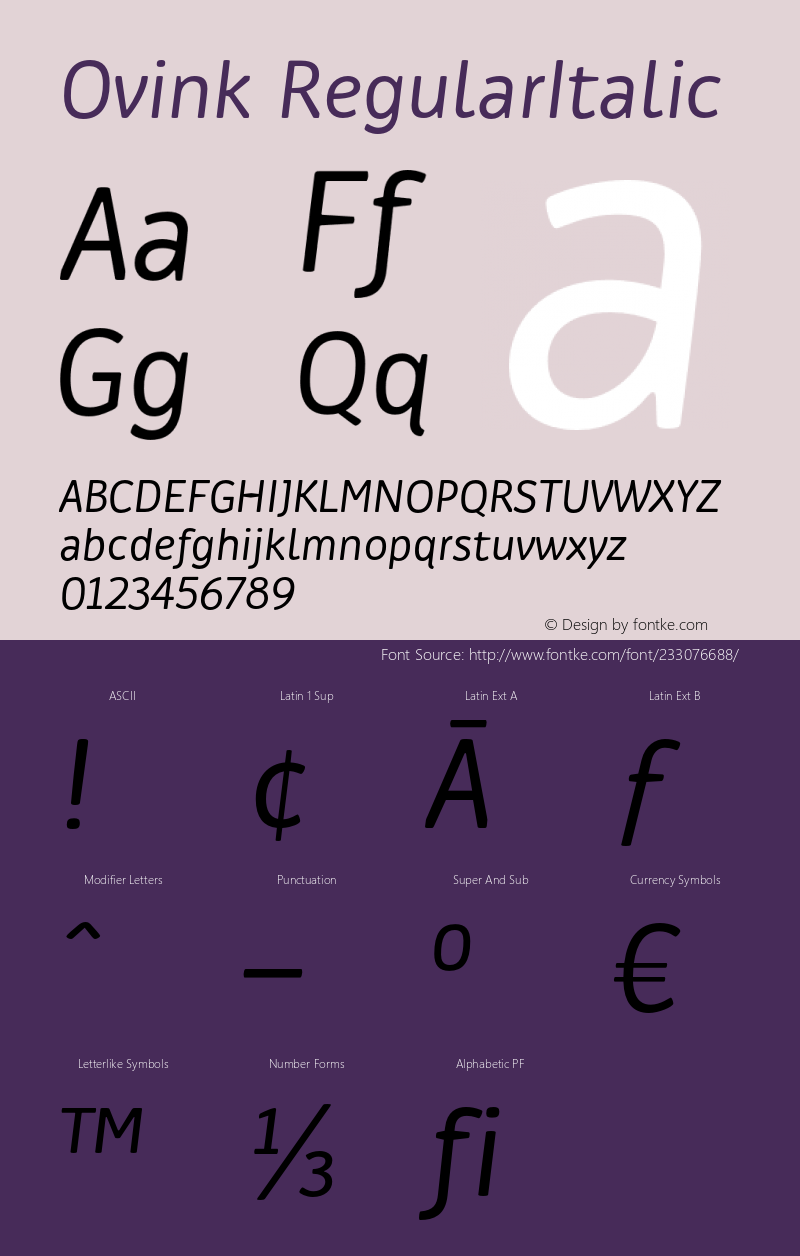 Ovink-RegularItalic 1.000图片样张