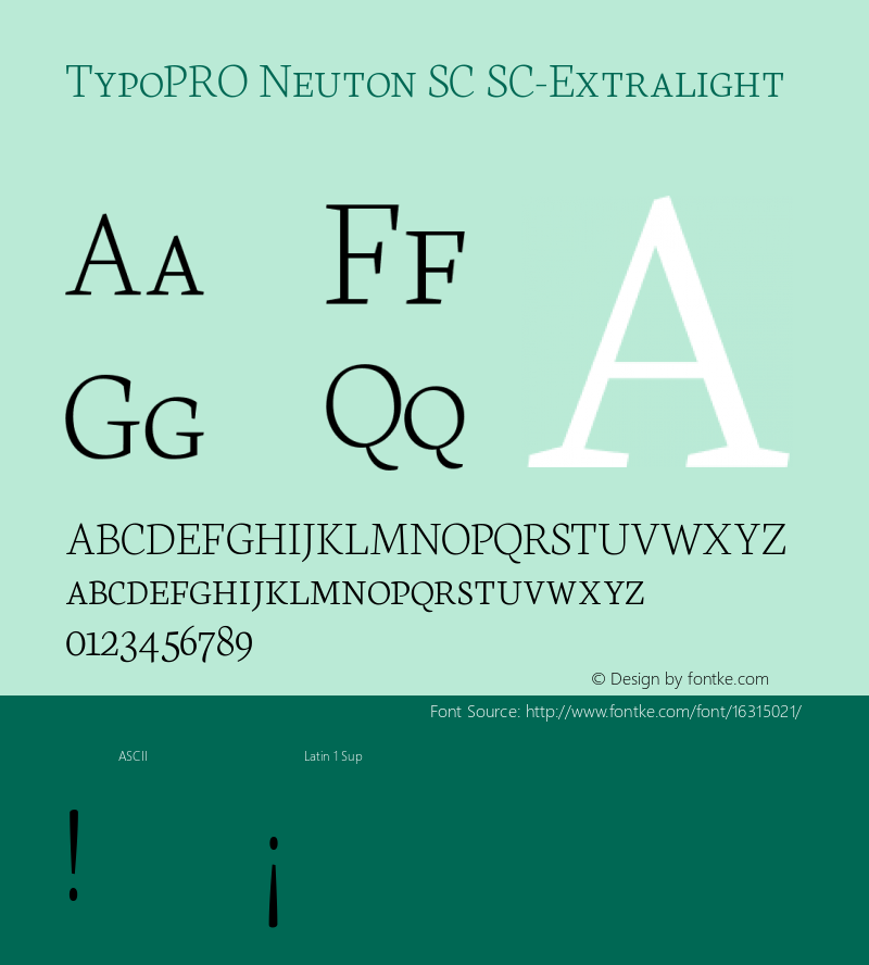 TypoPRO Neuton SC SC-Extralight Version 1.4图片样张