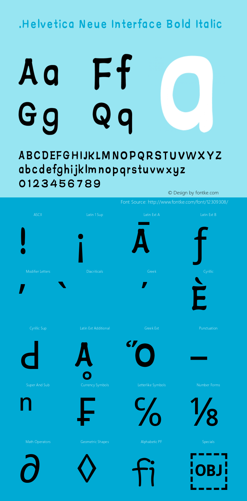 .Helvetica Neue Interface Bold Italic 10.0d35e1图片样张