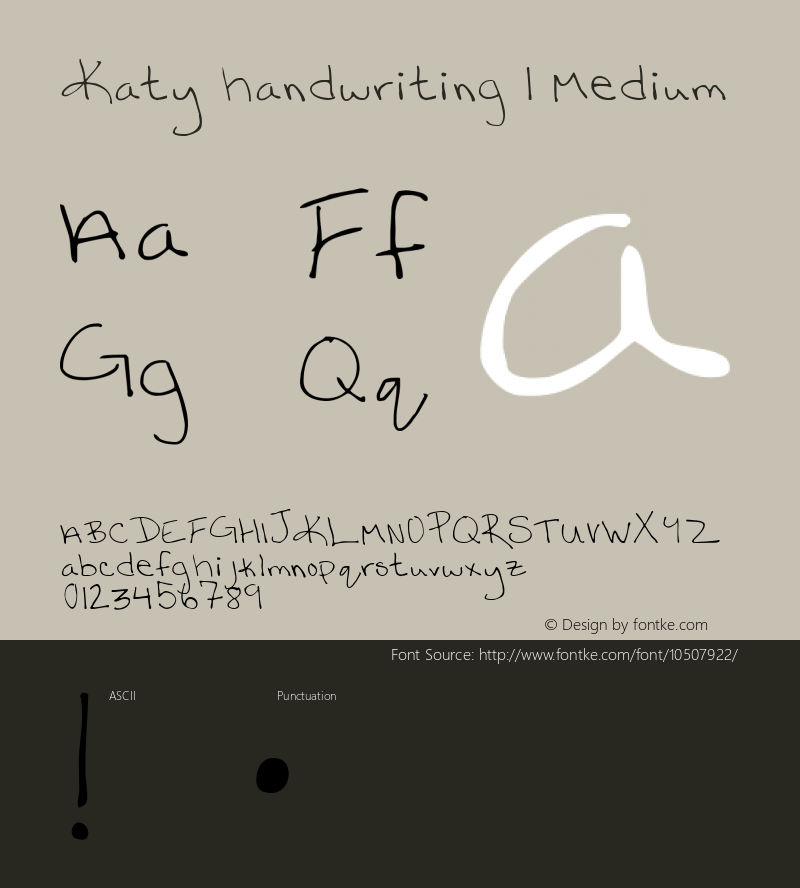 Katy handwriting 1 Medium Version 1.0图片样张