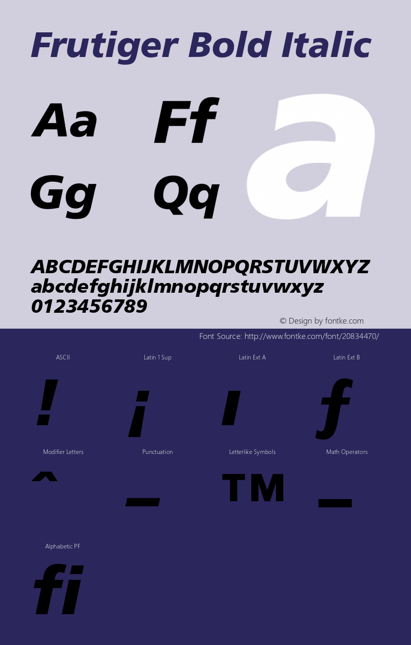 Frutiger 76 Black Italic Version 1.100;PS 001.001;Core 1.0.38图片样张