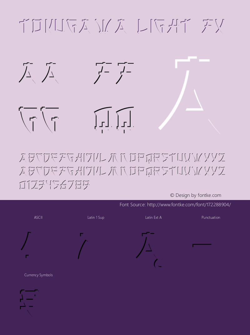 Tokugawa Light FX Version 1.00;August 16, 2021;FontCreator 13.0.0.2681 64-bit图片样张