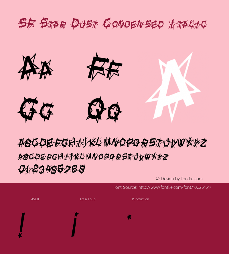 SF Star Dust Condensed Italic Version 1.1图片样张