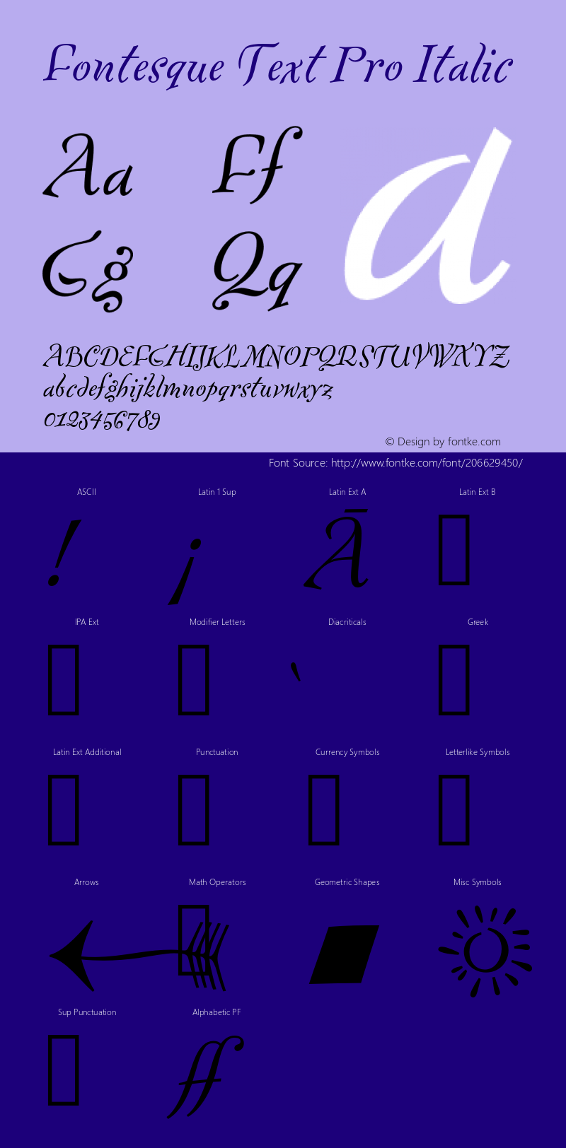 FontesqueTextPro-Italic Version 7.504; 2010; Build 1002图片样张