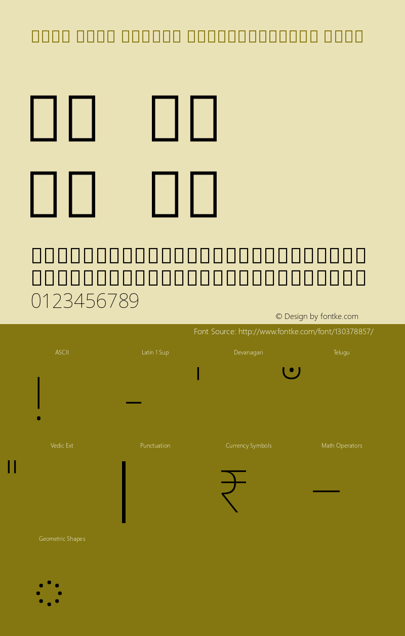 Noto Sans Telugu SemiCondensed Thin Version 2.001图片样张