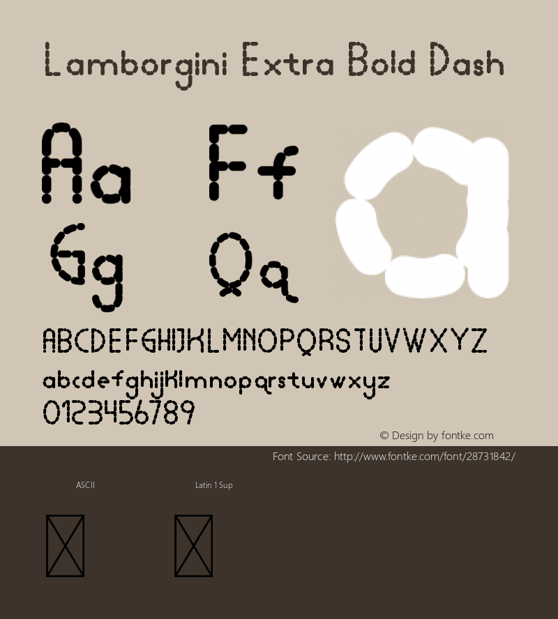 Lamborgini Extra Bold Dash Version 1.002;Fontself Maker 3.1.0图片样张