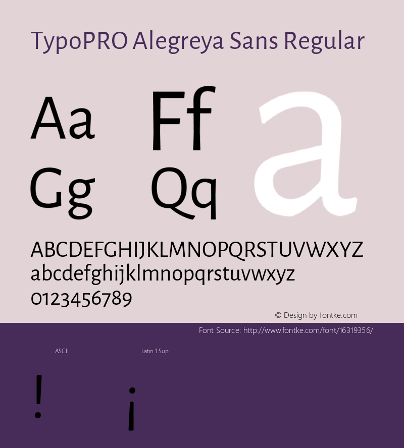 TypoPRO Alegreya Sans Regular Version 1.000;PS 001.000;hotconv 1.0.70;makeotf.lib2.5.58329 DEVELOPMENT图片样张