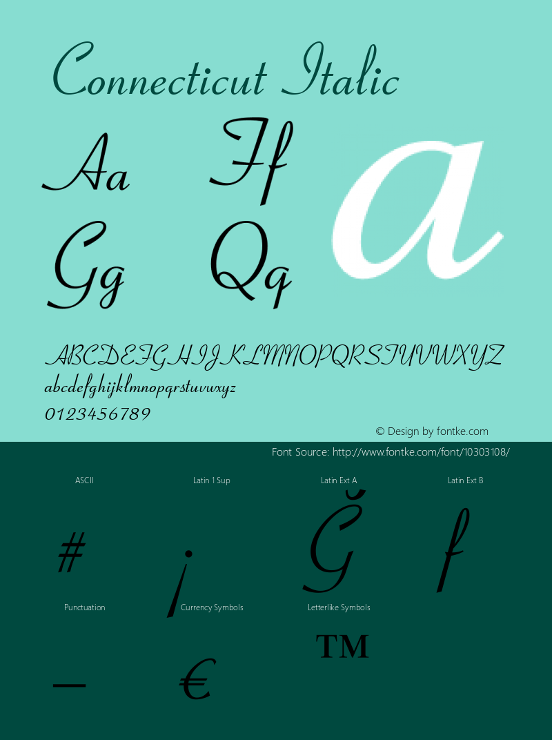 Connecticut Italic Version 3.00图片样张