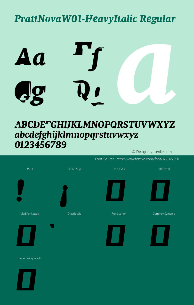 PrattNovaW01-HeavyItalic Regular Version 1.00图片样张