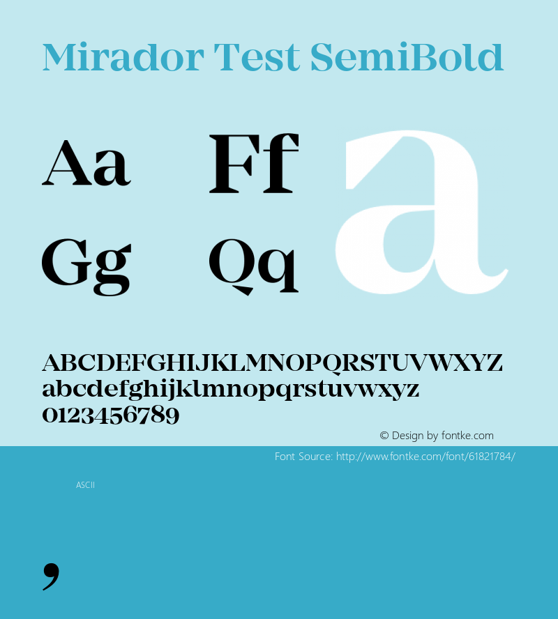 Mirador Test SemiBold Version 1.002;PS 001.002;hotconv 1.0.88;makeotf.lib2.5.64775图片样张