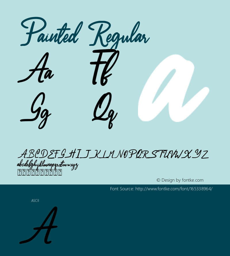 Painted Version 1.00;July 16, 2019;FontCreator 11.5.0.2430 64-bit图片样张