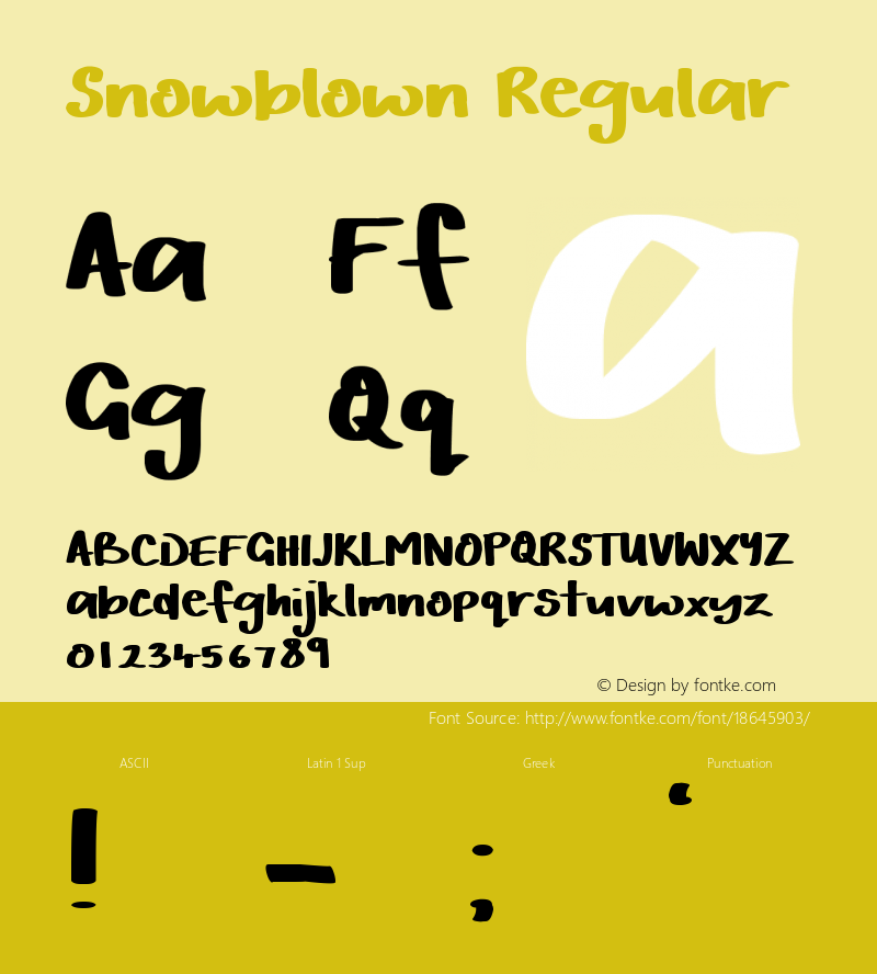 Snowblown Regular Version 1.00 December 5, 2016, initial release图片样张