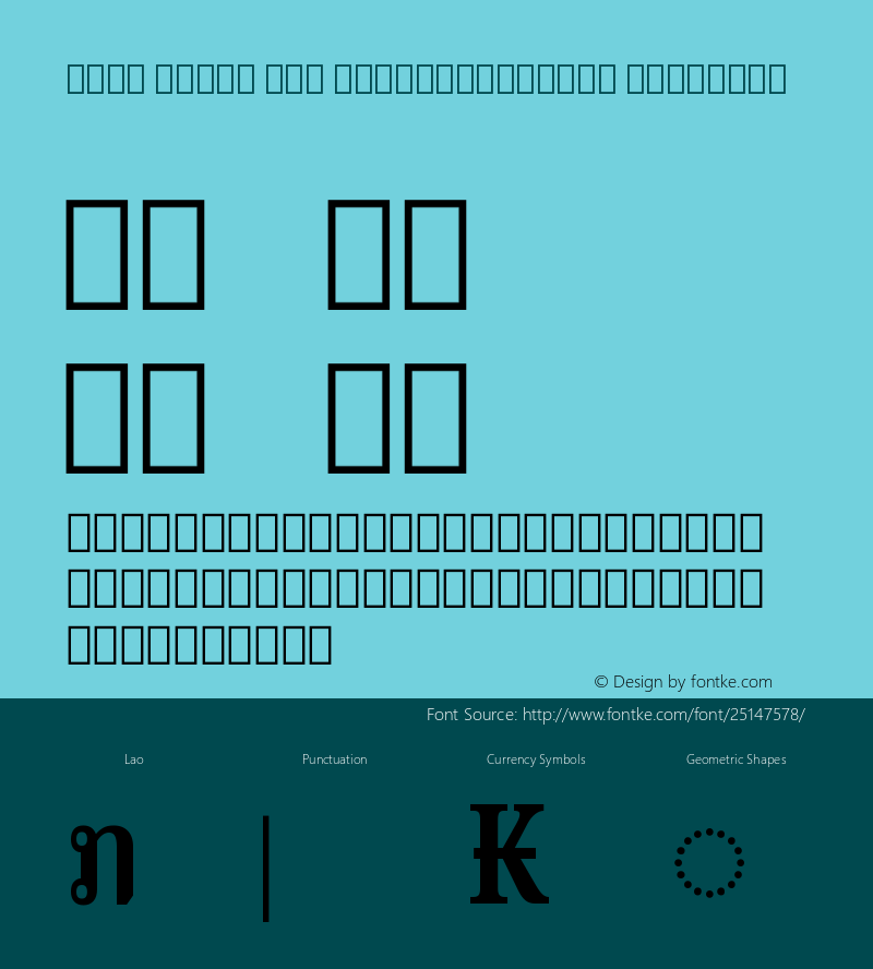 Noto Serif Lao ExtraCondensed SemiBold Version 2.000图片样张