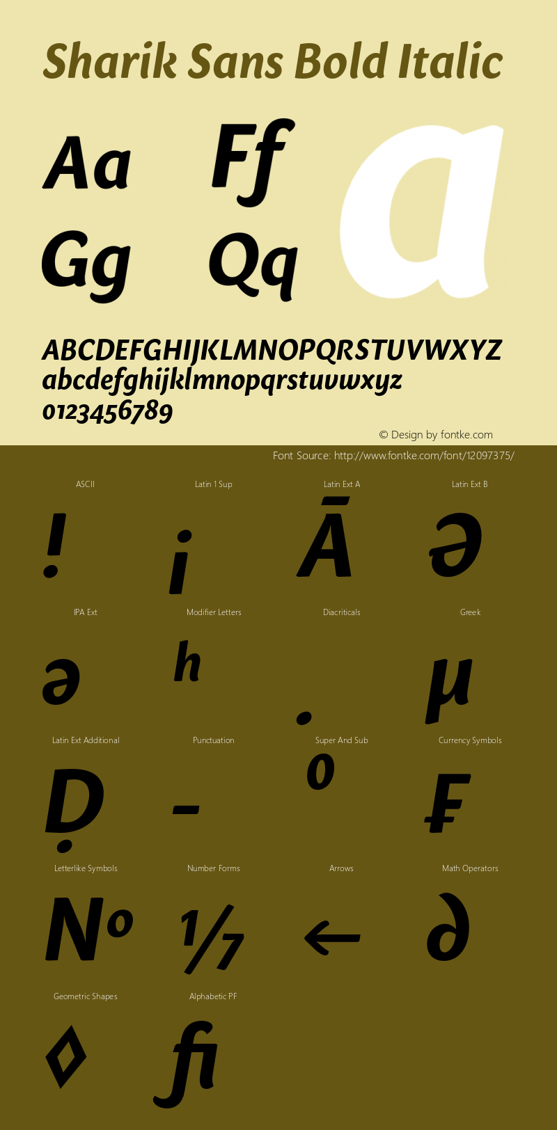 Sharik Sans Bold Italic Version 1.003;PS 001.003;hotconv 1.0.70;makeotf.lib2.5.58329图片样张