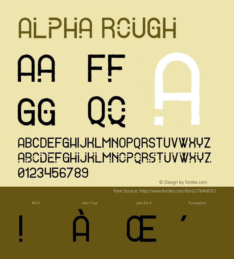 Alpha Rough Version 1.002;Fontself Maker 3.0.0-3图片样张