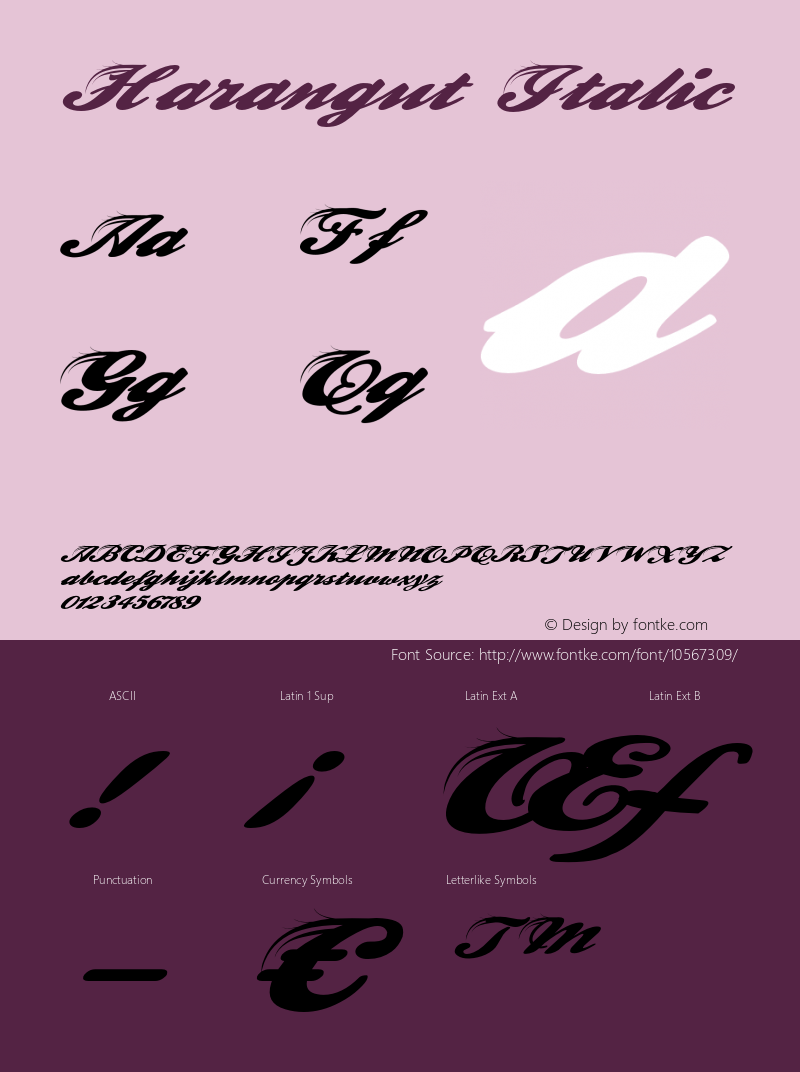 Harangut Italic Version 1.000图片样张