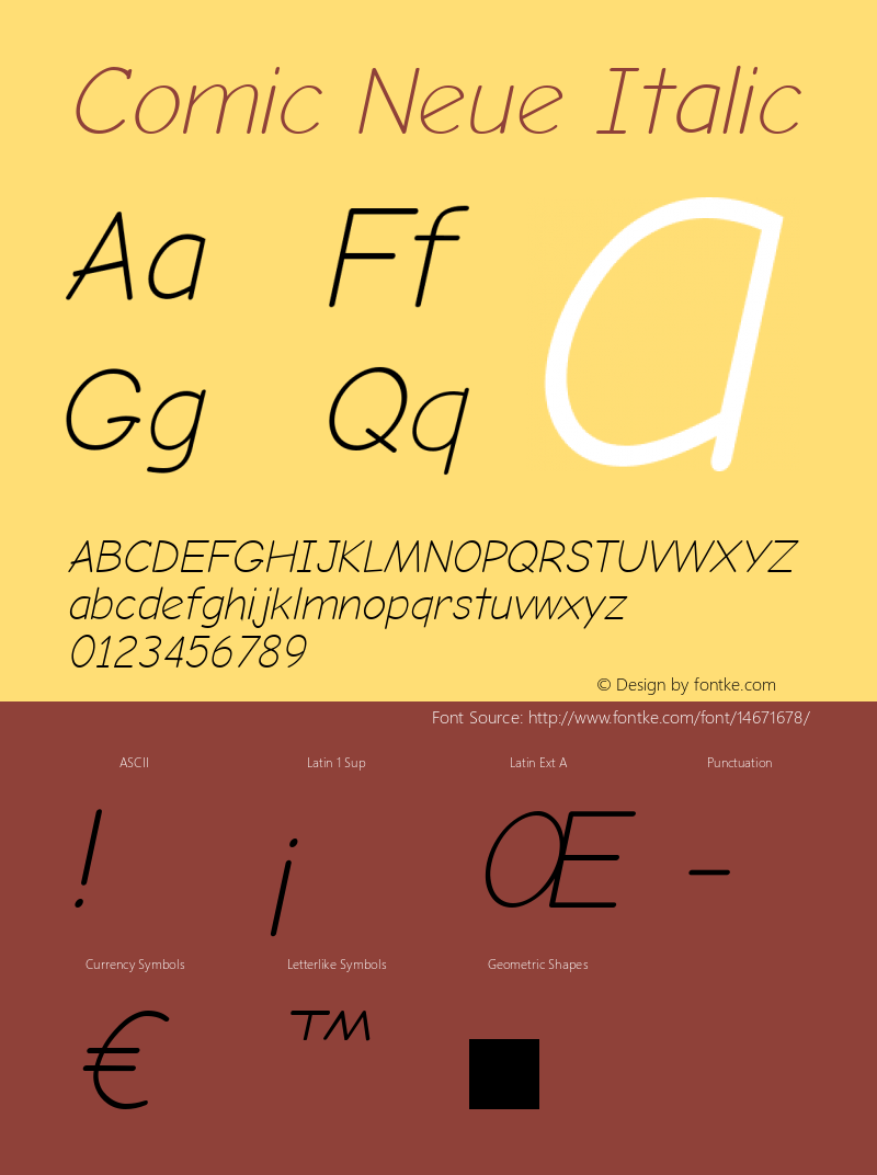 Comic Neue Italic 1.000图片样张