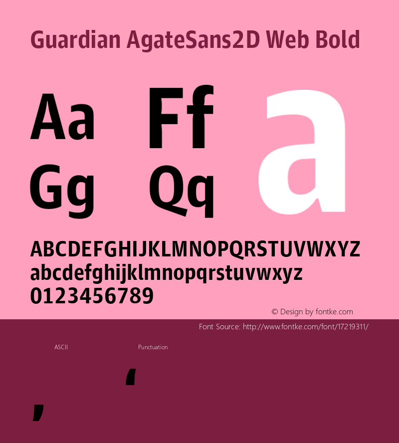 Guardian AgateSans2D Web Bold Version 001.002 2011图片样张