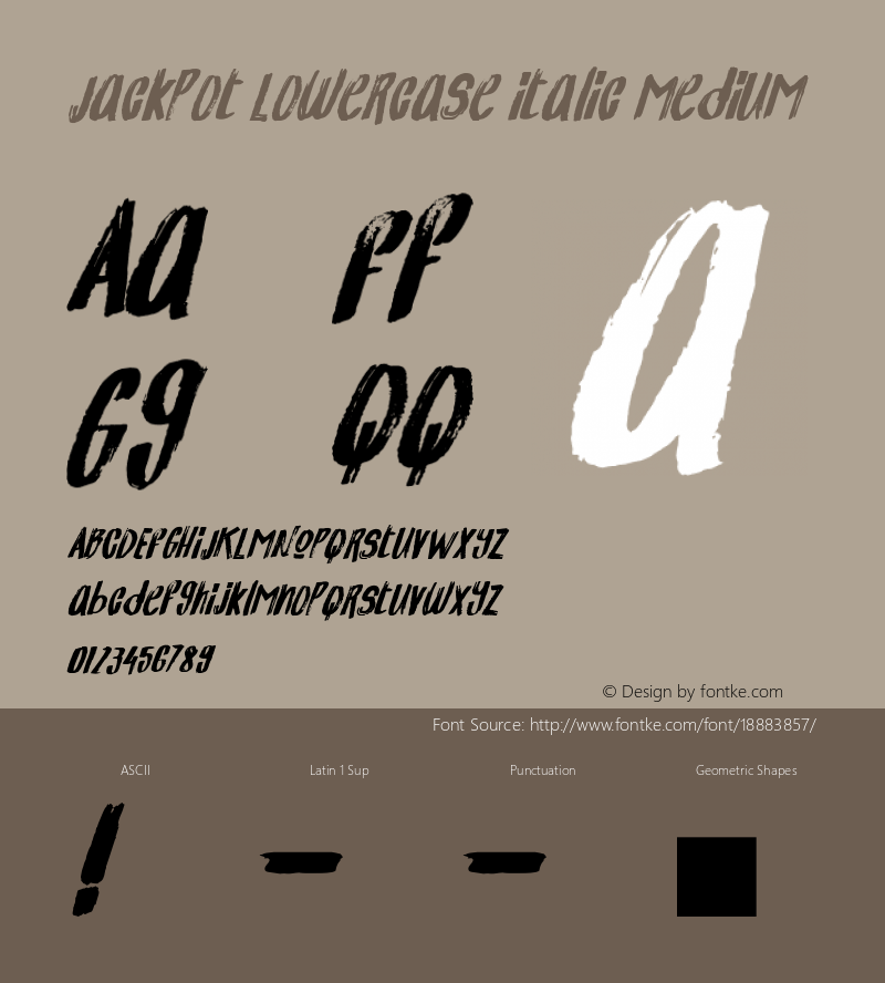 Jackpot Lowercase Italic Medium Version 1.002;Fontself Maker 1.1.0图片样张