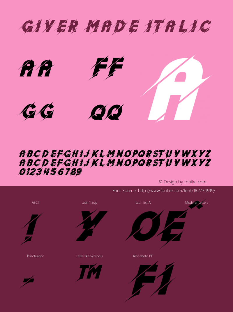 GiverMade-Italic Version 1.001图片样张