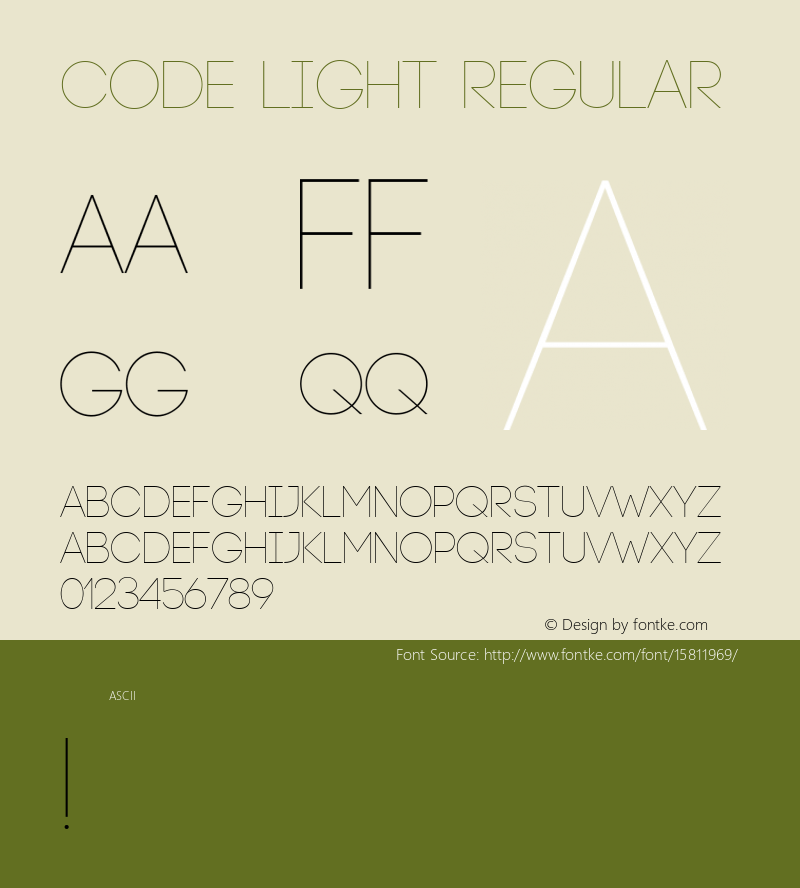 Code Light Regular Version 1.0; ttfautohint (v1.4.1)图片样张