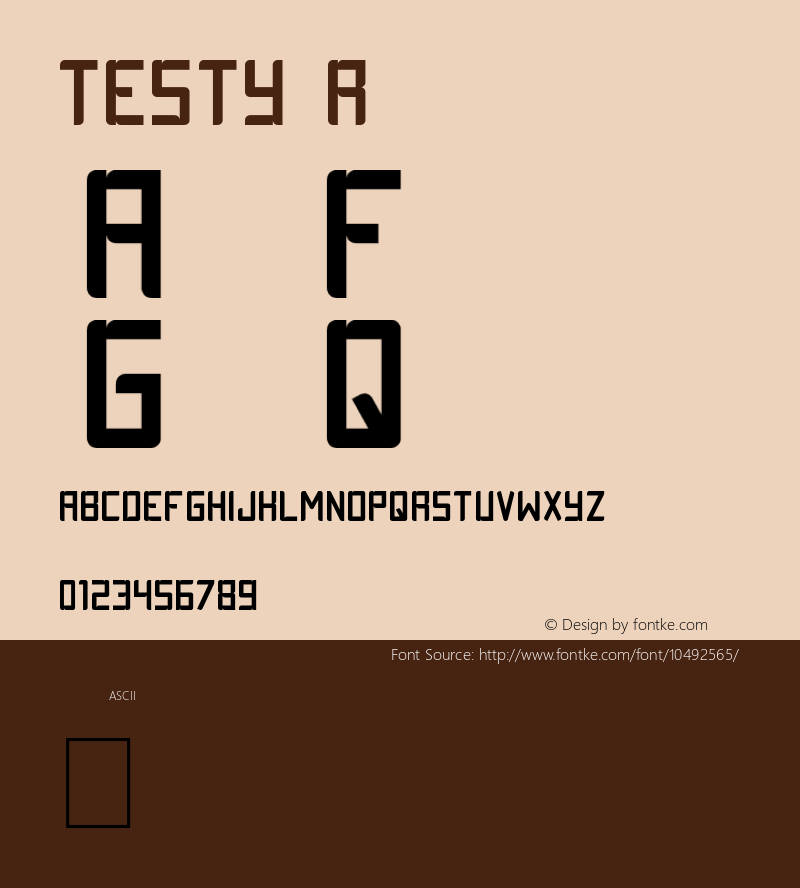 TESTY Regular Version 1.00 July 11, 2013, initial release图片样张