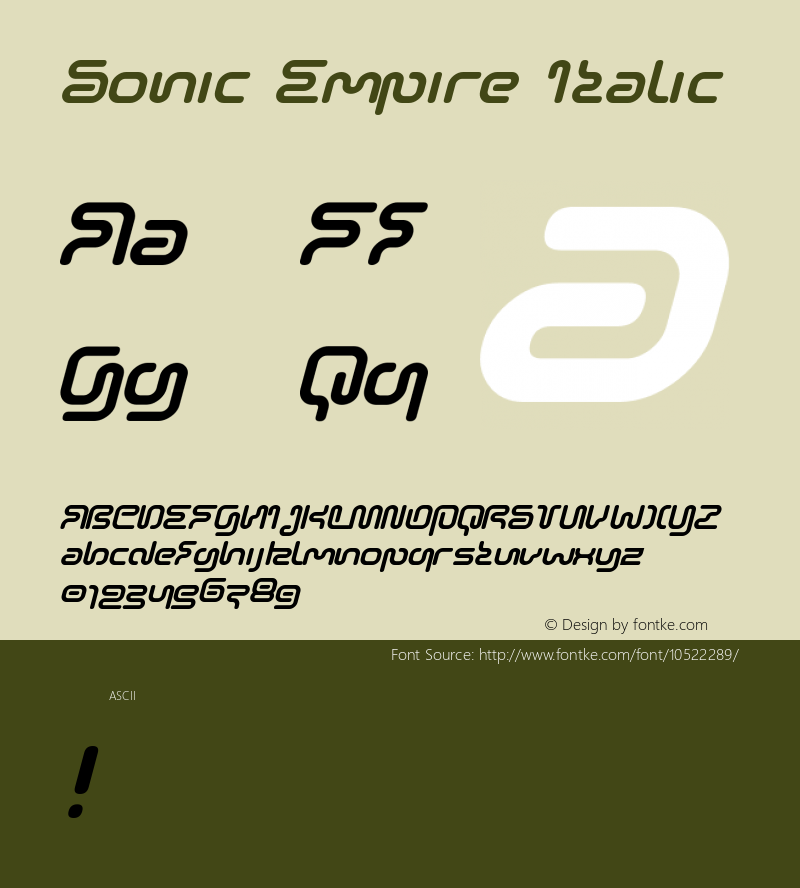 Sonic Empire Italic Version 1.0图片样张