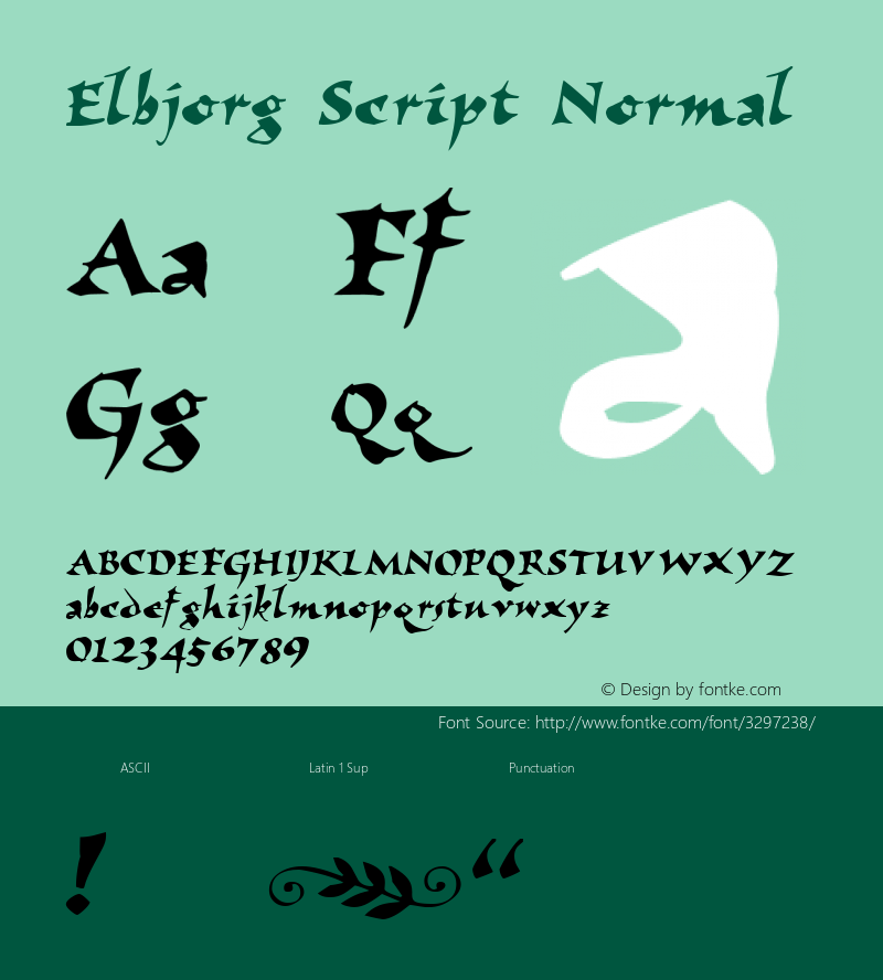 Elbjorg Script Normal 1.0 Wed Jun 08 10:11:04 1994图片样张