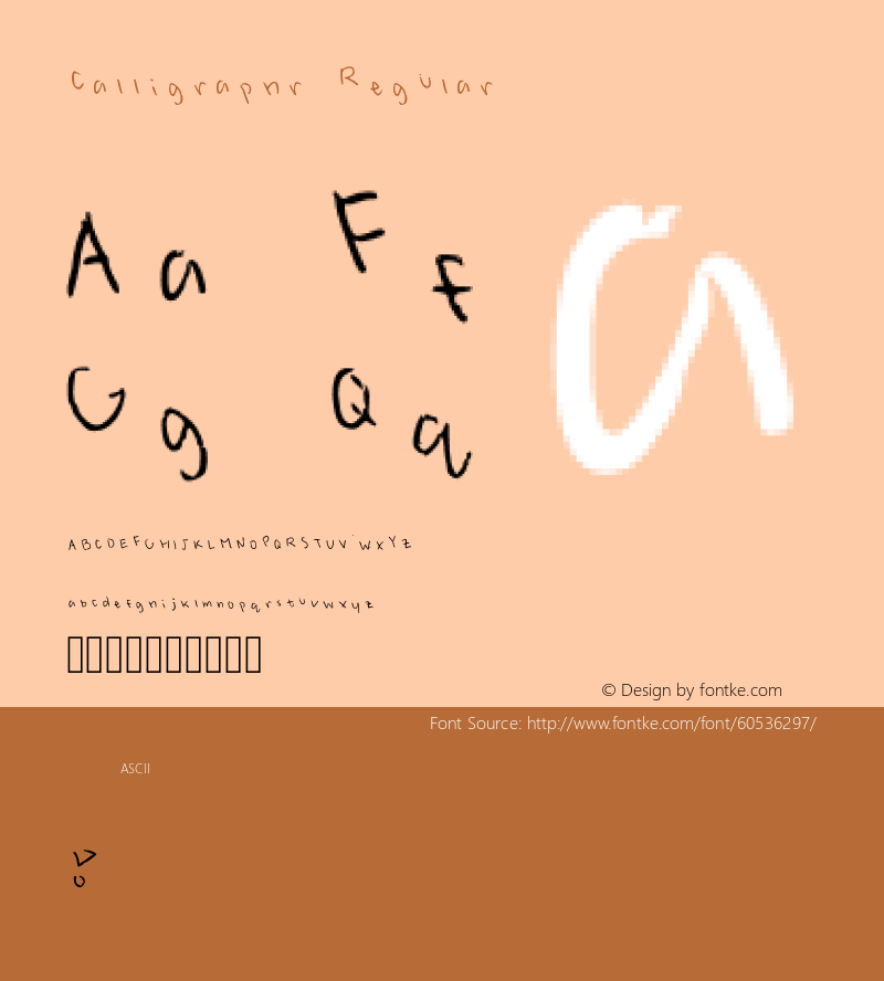 Calligraphr Regular Version 001.000图片样张