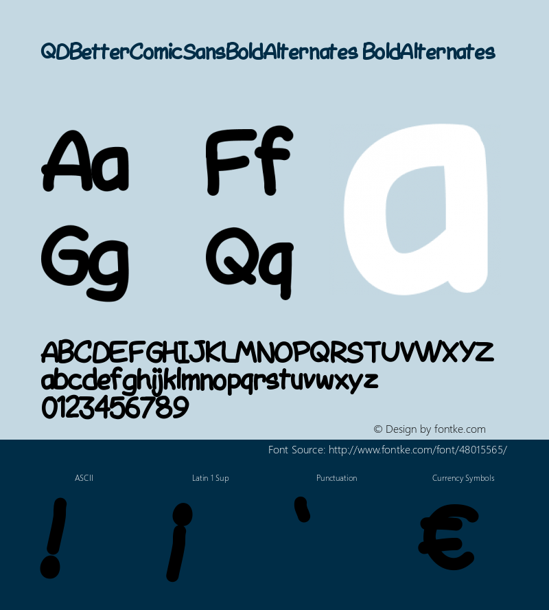 QDBetterComicSansBoldAlternates Version 001.000图片样张