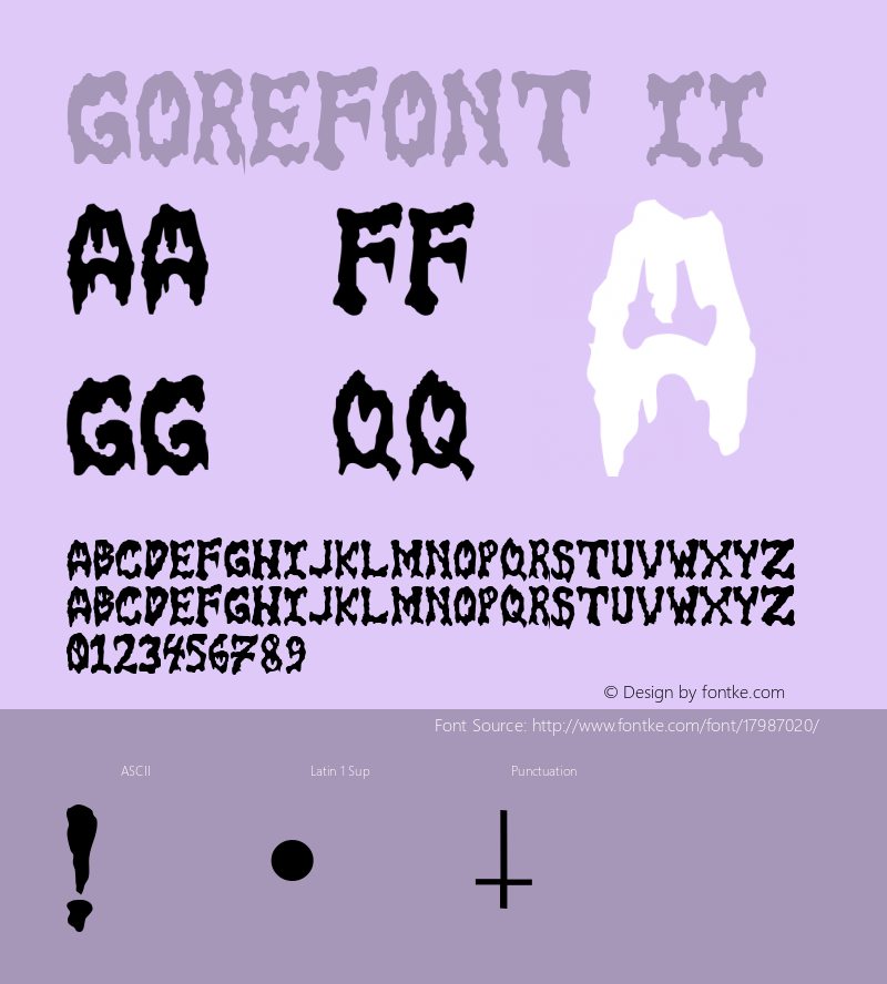 GoreFont II Altsys Fontographer 4.0.2 4/23/95图片样张