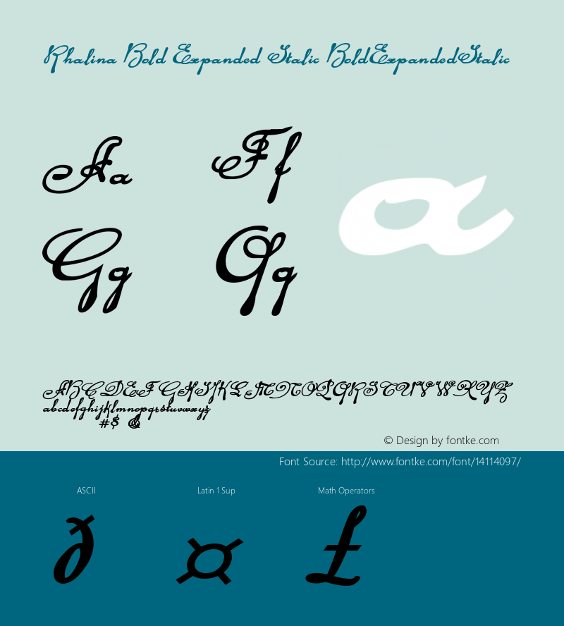 Rhalina Bold Expanded Italic BoldExpandedItalic Version 1图片样张