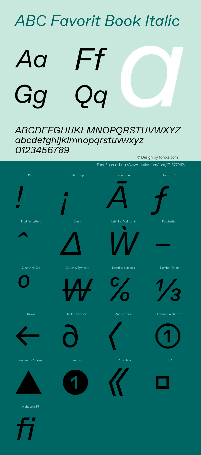 ABC Favorit Book Italic Version 2.100图片样张