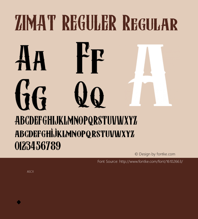 ZIMAT REGULER Regular Version 1.00 June 26, 2014, initial release图片样张