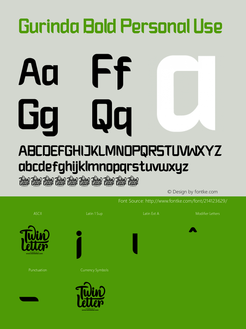Gurinda Bold Personal Use Version 1.013;Fontself Maker 3.5.7图片样张