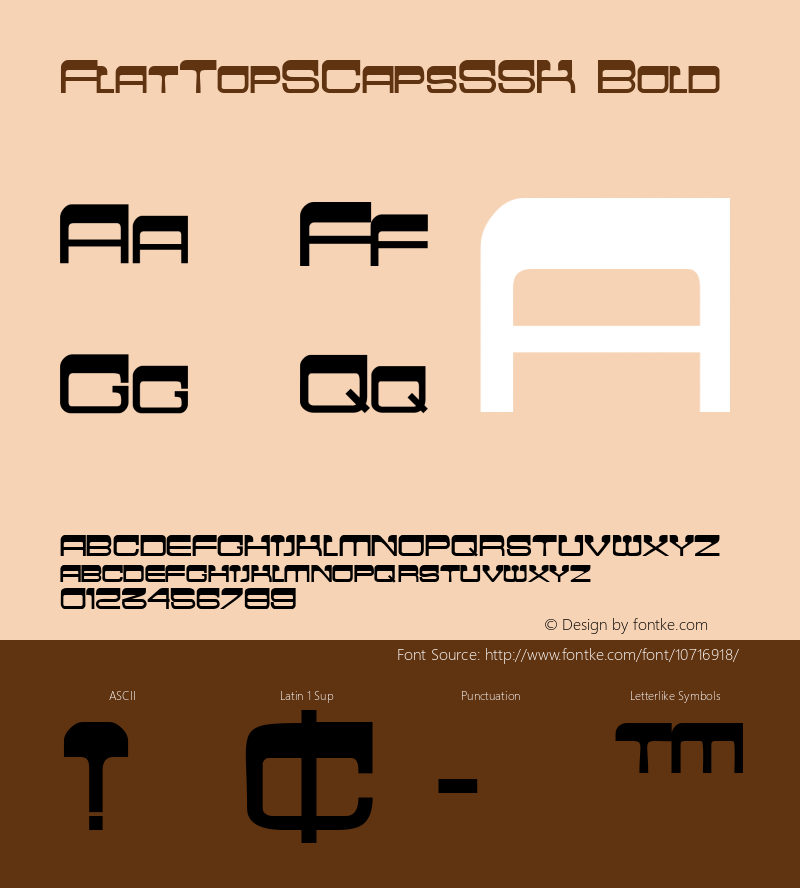 FlatTopSCapsSSK Bold Macromedia Fontographer 4.1 8/15/95图片样张