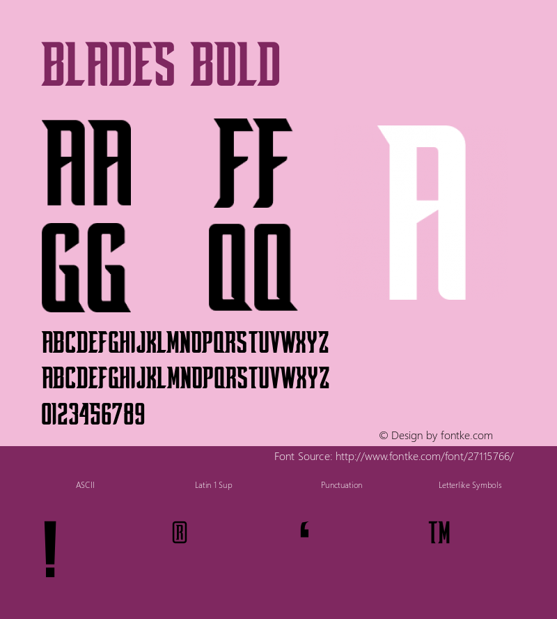 Blades Bold Version 1.002;Fontself Maker 2.1.2图片样张