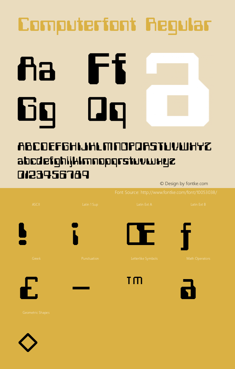 Computerfont Regular Altsys Fontographer 3.5  9/13/92图片样张